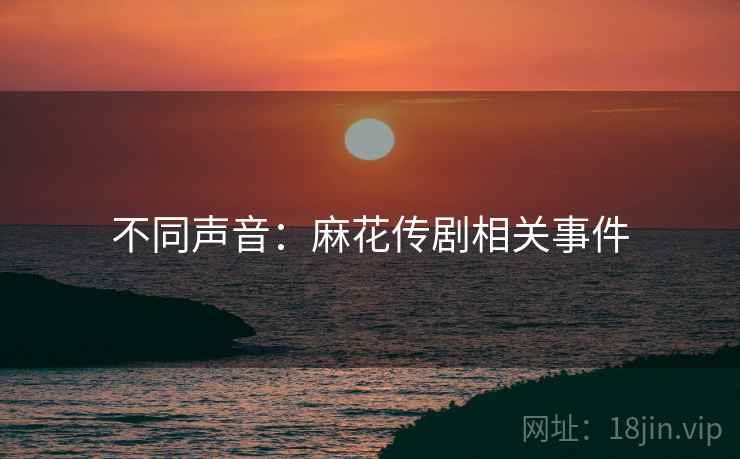 不同声音:麻花传剧相关事件